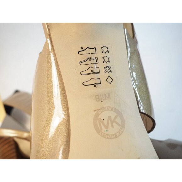 Michael Kors Tan Shimmering Strappy Open Toe Heels, Size 38.5 (EUR), 8.5 (US) - Picture 12 of 13